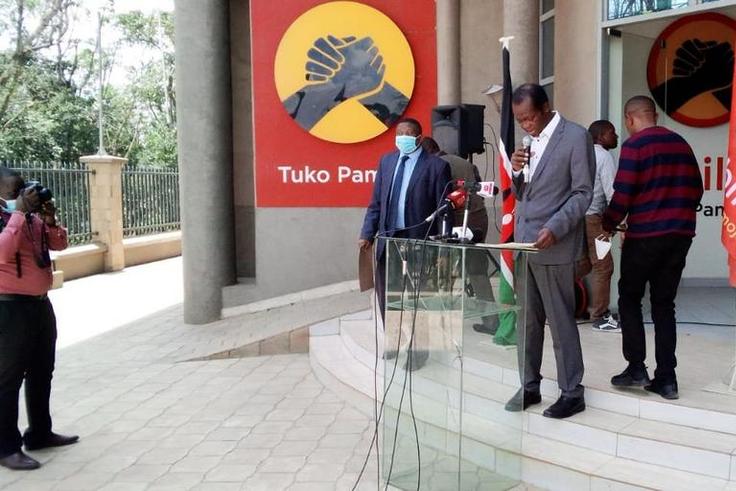 Jubilee party Secretary General Raphael Tuju during a press briefing from the party's headquarters