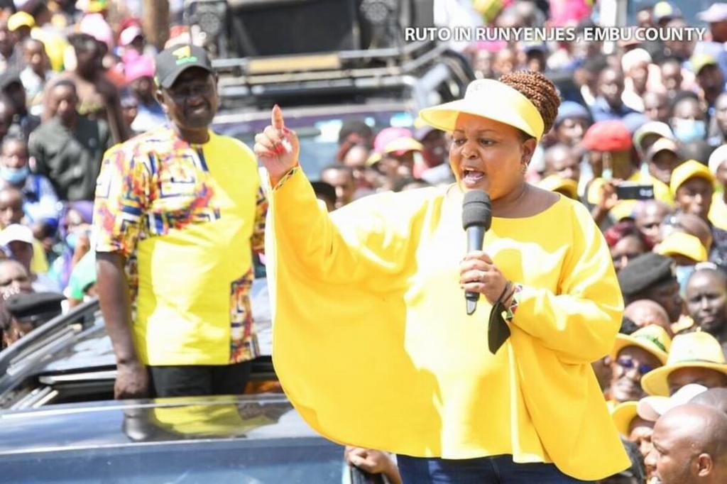 Deputy President William Ruto and Kirinyaga Governor Anne Waiguru during a recent rally
