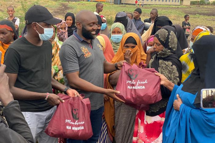 Politician Mwenda Thuranira puts smiles on faces of Isiolo residents with food donation on Mother's Day (Photos)