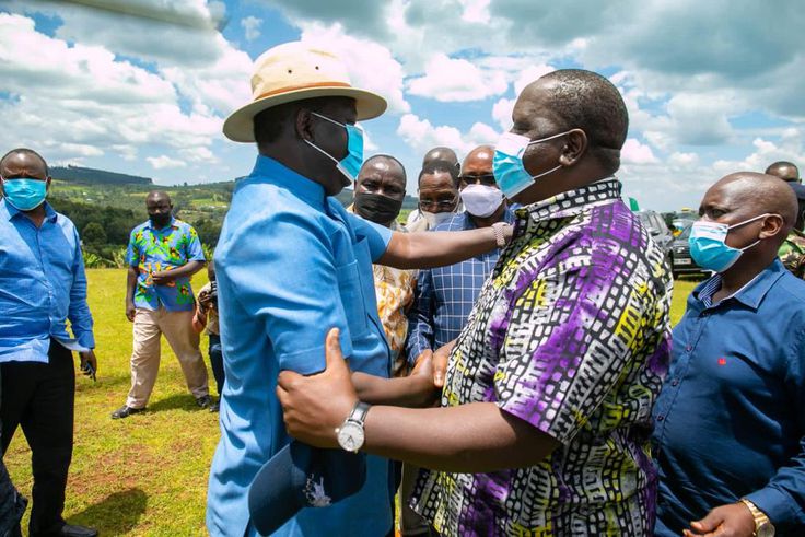 Former Prime Minister Raila Odinga received by Interior CS Fred Matiang'i in Kisii county