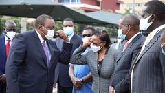 President Uhuru Kenyatta with Head of the Judiciary, Chief Justice Martha Koome