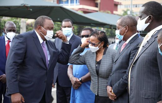 President Uhuru Kenyatta with Head of the Judiciary, Chief Justice Martha Koome