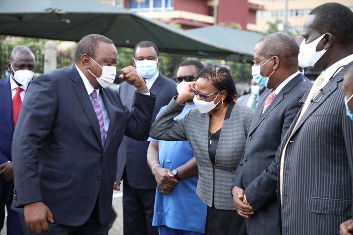 President Uhuru Kenyatta with Head of the Judiciary, Chief Justice Martha Koome