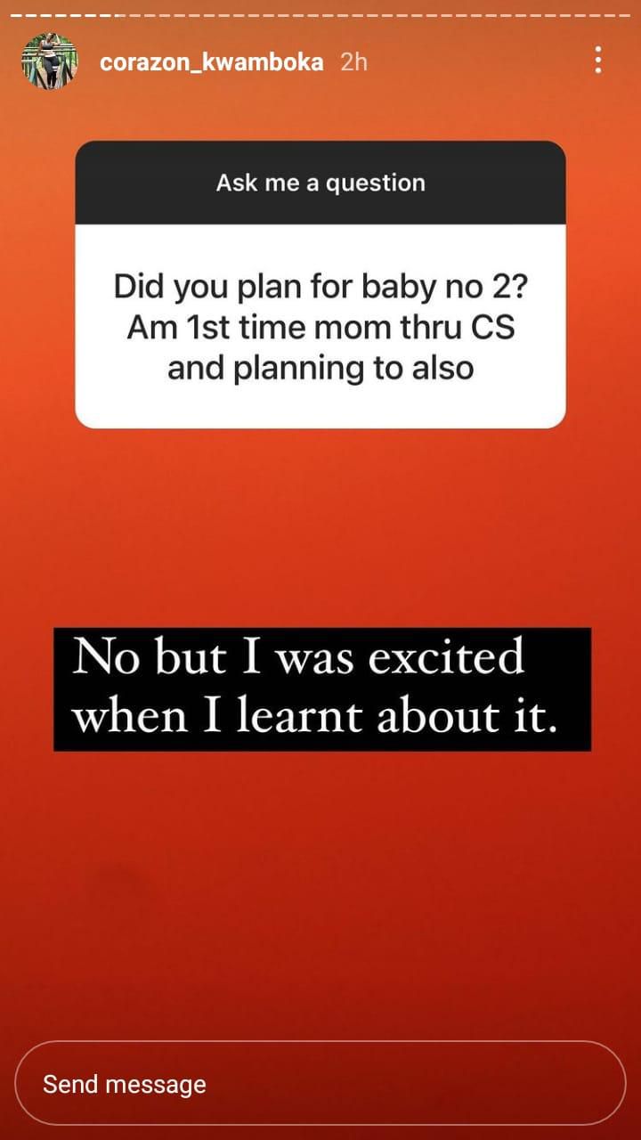 Corazon Kwamboka reveals second Pregnancy was not planned