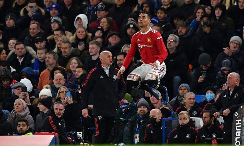 Cristiano Ronaldo came on in the second half for Manchester United against Chelsea