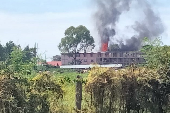 Image from fire incident at Maranda High School, days after Form 4 students were suspended
