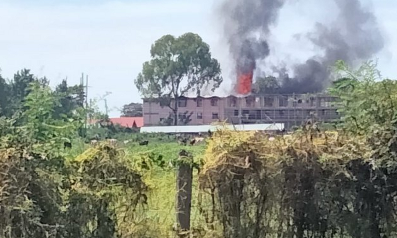 Image from fire incident at Maranda High School, days after Form 4 students were suspended