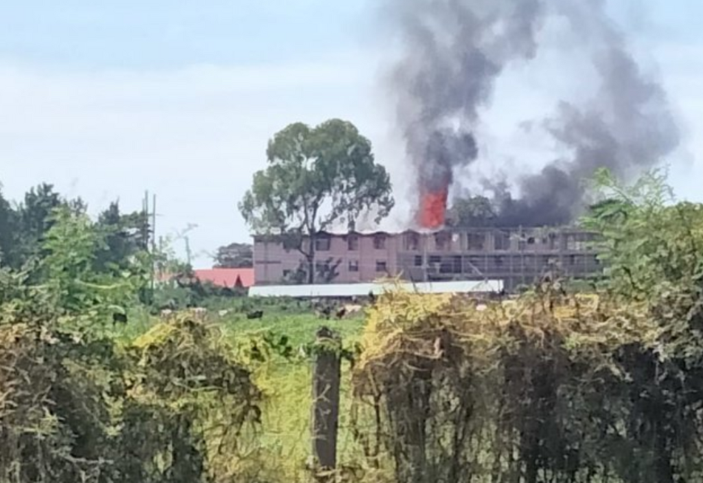 Image from fire incident at Maranda High School, days after Form 4 students were suspended
