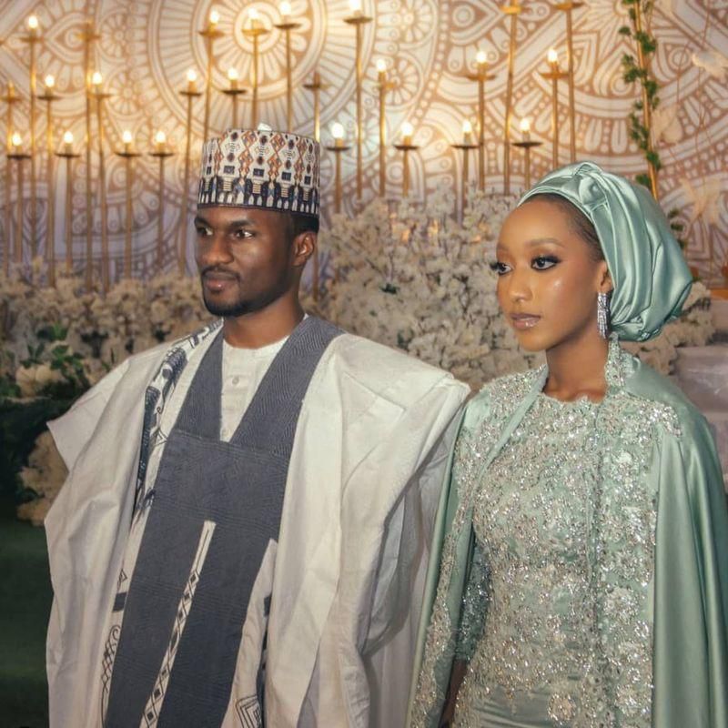Yusuf Buhari and his wife, Zahra Nasir Bayero