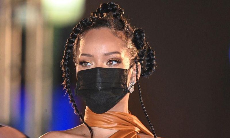 BRIDGETOWN, BARBADOS - NOVEMBER 30: Rihanna, honored as a National Hero, attends the Presidential Inauguration Ceremony at Heroes Square on November 30, 2021 in Bridgetown, Barbados. The Prince of Wales arrived in the country ahead of its transition to...