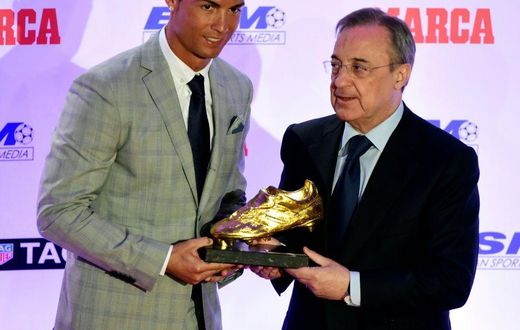 'He is mad': Florentino Perez handed Cristiano Ronaldo a fourth European Golden Shoe  in October 2015