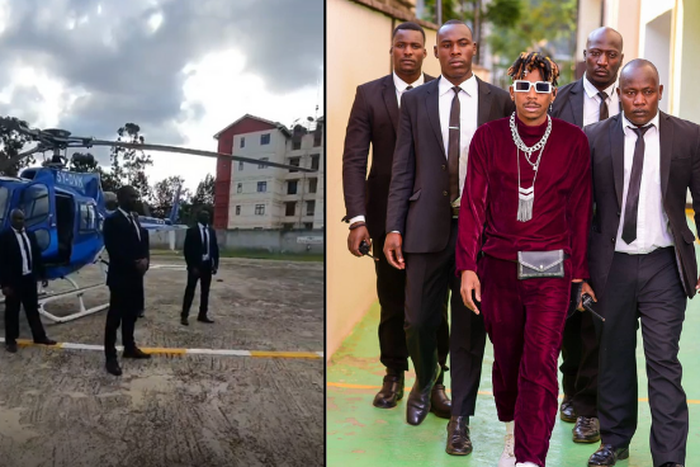 Eric Omondi lands at Moran Lounge for Luo Brunch in a Chopper