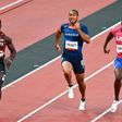 (L-R) Ferdinand OMURWA of Kenya, Jimmy VICAUT of France and Fred KERLEY of USA (100m) during athletics day three at Olympic Stadium on August 1, 2021 in Tokyo, Japan. (Photo by Anthony Dibon/Icon Sport via Getty Images)