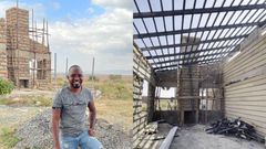 Activist Boniface Mwangi at the construction site of his Machakos family home. The house was invaded on the night of October 20, 2021
