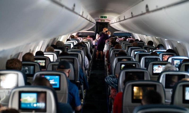 Passengers aboard an aircraft