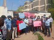 Journalists in Bungoma takes to the streets to protest alleged governor Wycliffe Wamgamati's threats against one of their own