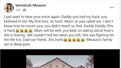 Former Tahidi High Actress Miss Obija loses her father