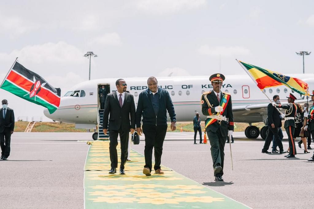 President Uhuru Kenyatta on Sunday visited Ethiopia. He was received by Ethiopia Prime Minister Abiy Ahmed Ali.