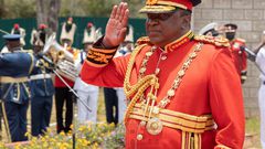 President Uhuru Kenyatta during a special trip to Manda Naval Base on September 23, 2021