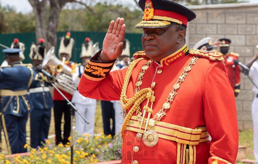 President Uhuru Kenyatta during a special trip to Manda Naval Base on September 23, 2021