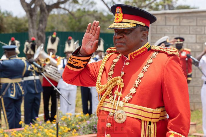 President Uhuru Kenyatta during a special trip to Manda Naval Base on September 23, 2021