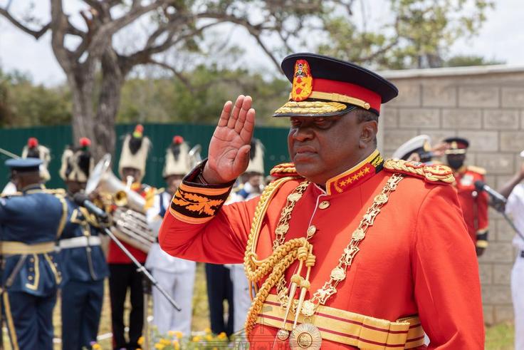 President Uhuru Kenyatta during a special trip to Manda Naval Base on September 23, 2021