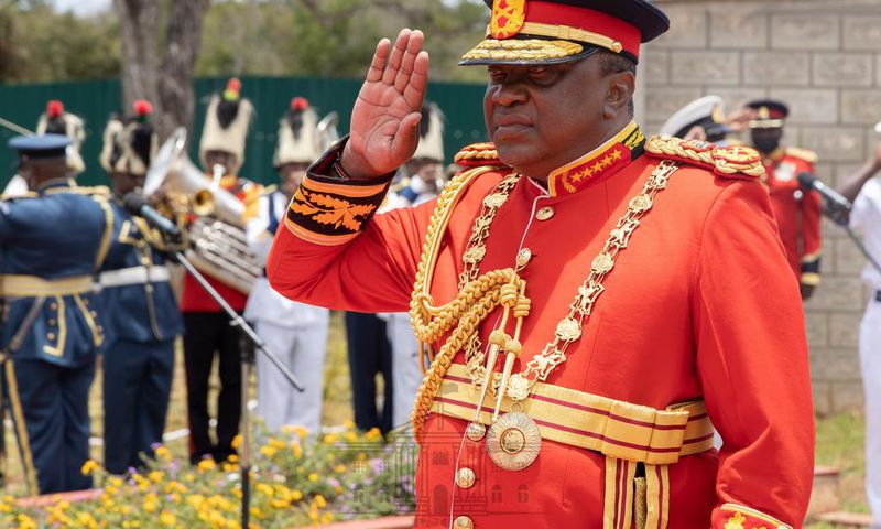 President Uhuru Kenyatta during a special trip to Manda Naval Base on September 23, 2021