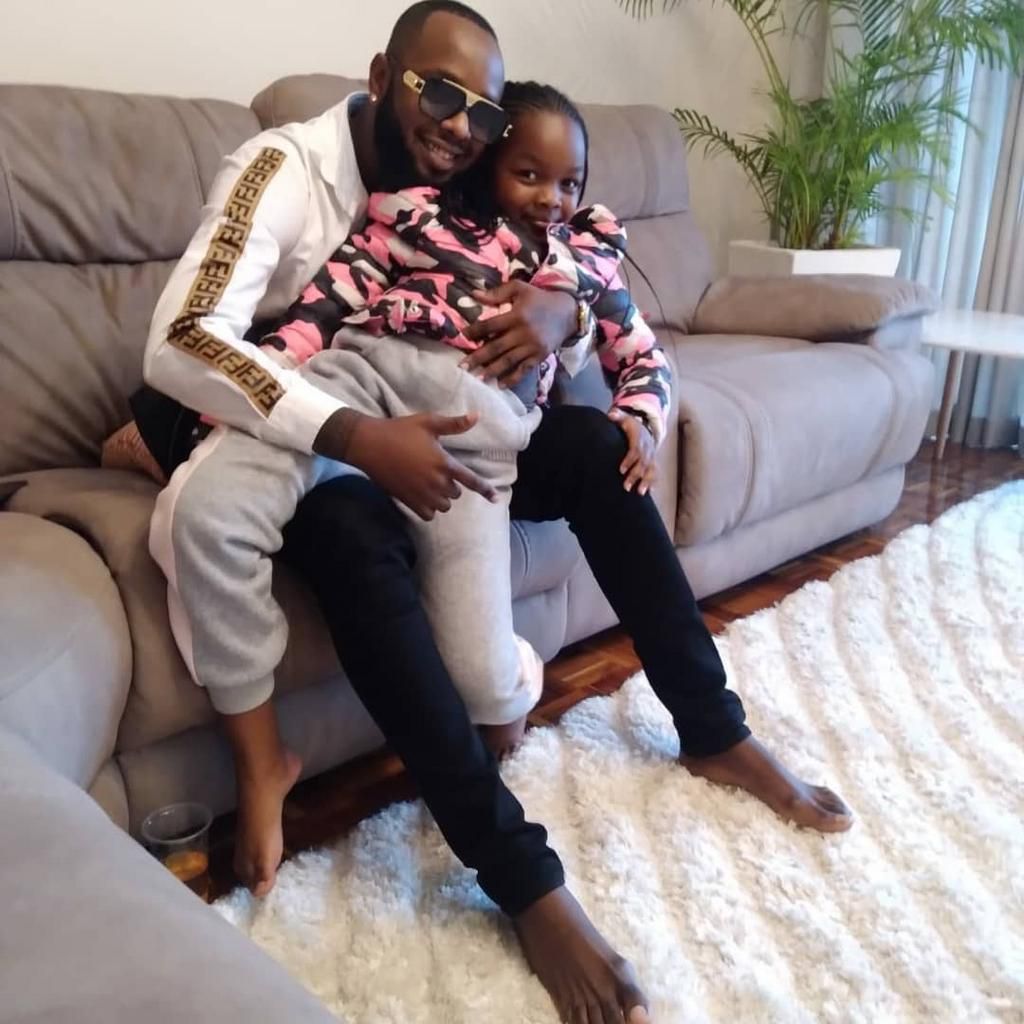 Kenyan Disc Jockey DJ Saint Kevin  and his daughter