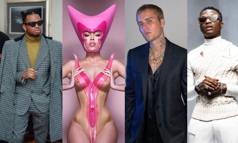 Diamond Platnumz, Doja Cat, Justin Bieber and Wizkid all nominated in the 2021  MTV EMA