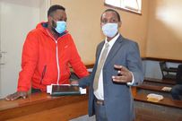 Blogger Edgar Obare and his lawyer Titus Munene during a past Court Hearing