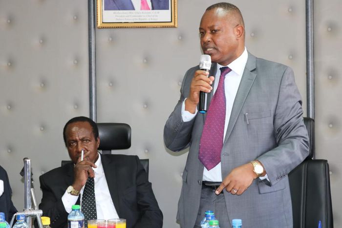 DCI boss George Kinoti during a past meeting with the late Kiambaa MP Paul Koinange