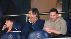 Lionel Messi watched from the stands at the Parc des Princes as PSG beat Clermont 4-0