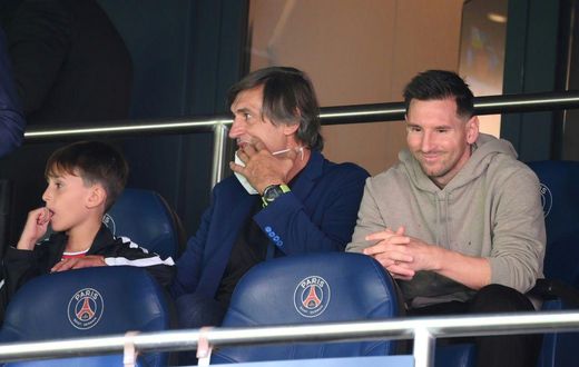 Lionel Messi watched from the stands at the Parc des Princes as PSG beat Clermont 4-0