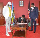 Comedian Eric Omondi finally meets Ezekiel Mutua alongside Churchill & Jalang’o (Photos)