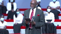 The late Chris Kirubi's son Robert Kirubi eulogising his father