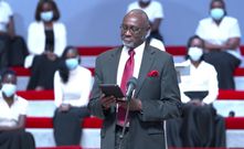 The late Chris Kirubi's son Robert Kirubi eulogising his father