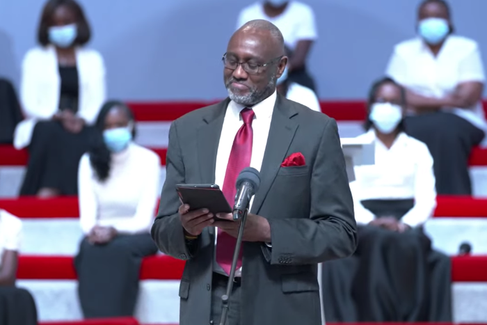 The late Chris Kirubi's son Robert Kirubi eulogising his father