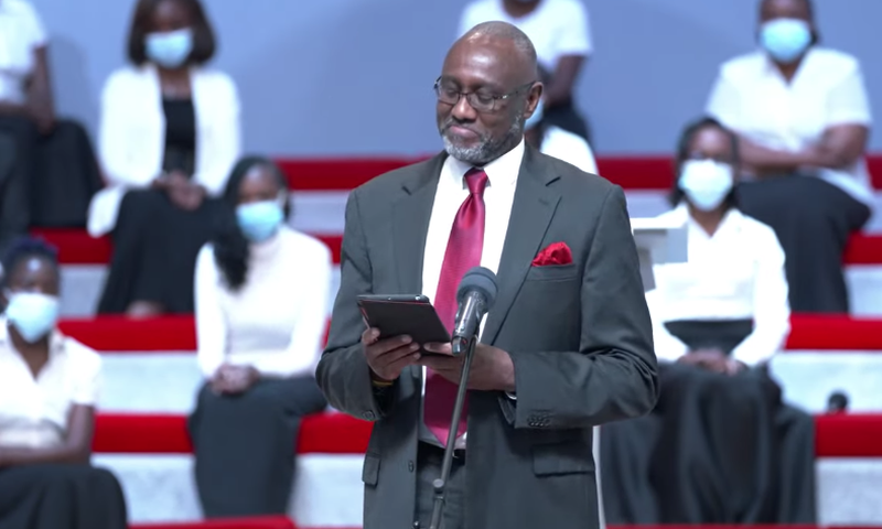 The late Chris Kirubi's son Robert Kirubi eulogising his father