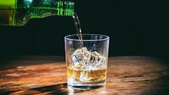Drink poured in a glass