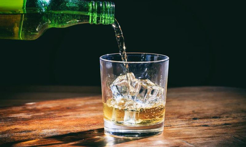 Drink poured in a glass