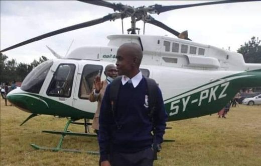 A Maranda High School student who arrived for admission in Raila Odinga's chopper