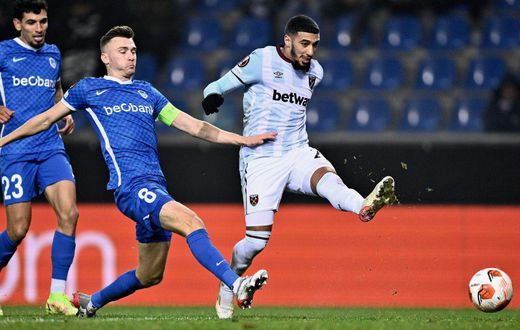 Said Benrahma (right) scored twice as West Ham drew 2-2 draw against Genk