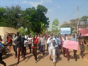 Journalists in Bungoma takes to the streets to protest alleged governor Wycliffe Wamgamati's threats against one of their own