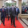 President Uhuru Kenyatta with his deputy William Ruto during the 2021 National Prayer Breakfast at Parliament buildings