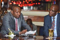 Governor Mike Sonko (left) with his deputy Polycarp Igathe