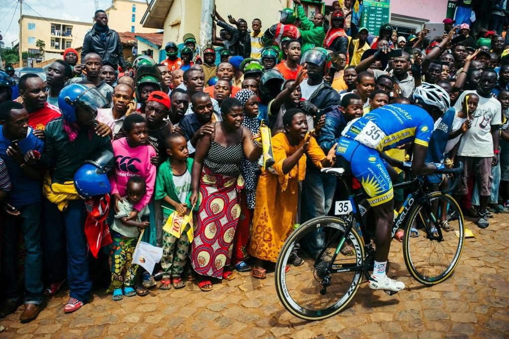 KIGALI, RWANDA. NOVEMBER 2017."u2028Sixth stage of the Tour of Rwanda between Kayonza and Kigali. Didier Munyameza of the national team of Rwanda in the famous "Kigali wall". (Photo by Julien Goldstein/Getty Images)
