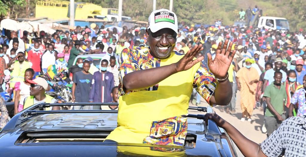 Deputy President William Ruto during a tour of Makueni County