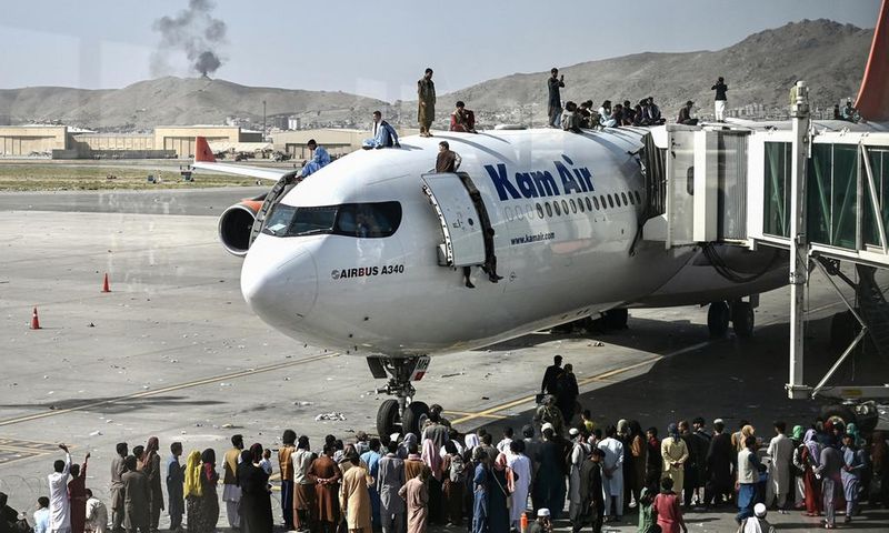 The Kabul airport in Afghanistan has become very chaotic (Global Times)