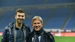 Parma's US owner Kyle J. Krause (R) and his son Tanner before a Serie A match against AC Milan in December 2020.