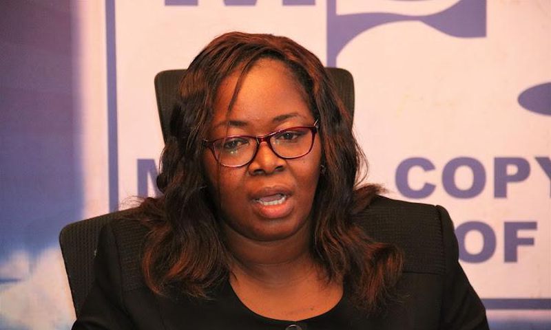 MCSK CEO Milka during a press conference on distribution of performance in public places at the MCSK headquarters Nairobi